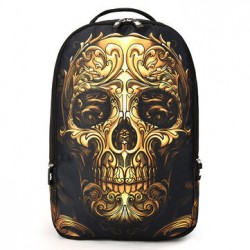 Men Women Outdoor Travel Skull Pattern Polyester Multifunctional Shoulders Bag Backpack