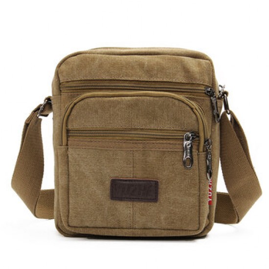 Men Casual Retro Canvas Shoulderbags Multi Pocket Crossbody Bags Men Casual Retro Canvas Shoulderbags Multi Pocket Crossbody Bags