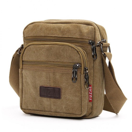 Men Casual Retro Canvas Shoulderbags Multi Pocket Crossbody Bags Men Casual Retro Canvas Shoulderbags Multi Pocket Crossbody Bags