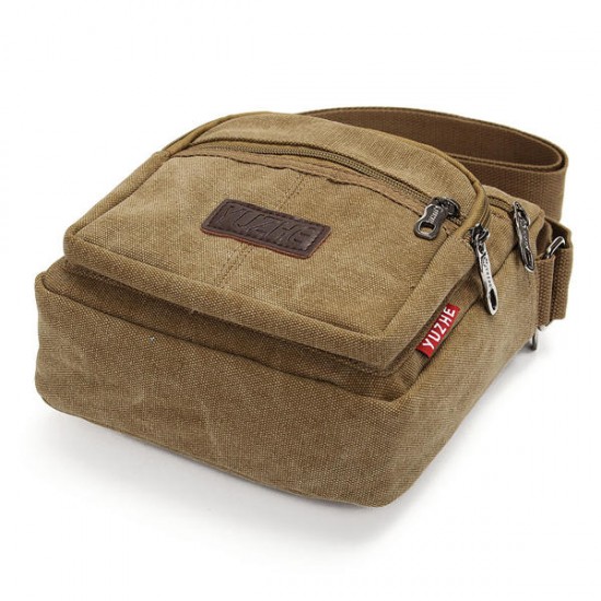Men Casual Retro Canvas Shoulderbags Multi Pocket Crossbody Bags Men Casual Retro Canvas Shoulderbags Multi Pocket Crossbody Bags