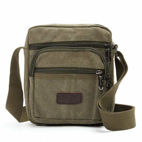 Men Casual Retro Canvas Shoulderbags Multi Pocket Crossbody Bags Men Casual Retro Canvas Shoulderbags Multi Pocket Crossbody Bags