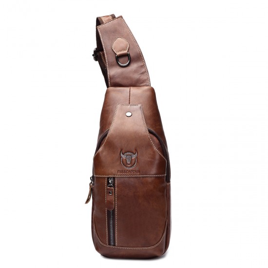 Bullcaptain Men Genuine Leather Wear Resisting Textured Business Casual Brown Black Chest Bag Shoulder Crossbody Bag Bullcaptain Men Genuine Leather Wear Resisting Textured Business Casual Brown Black Chest Bag Shoulder Crossbody Bag