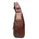 Bullcaptain Men Genuine Leather Wear Resisting Textured Business Casual Brown Black Chest Bag Shoulder Crossbody Bag Bullcaptain Men Genuine Leather Wear Resisting Textured Business Casual Brown Black Chest Bag Shoulder Crossbody Bag
