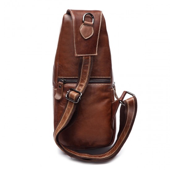 Bullcaptain Men Genuine Leather Wear Resisting Textured Business Casual Brown Black Chest Bag Shoulder Crossbody Bag Bullcaptain Men Genuine Leather Wear Resisting Textured Business Casual Brown Black Chest Bag Shoulder Crossbody Bag