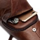 Bullcaptain Men Genuine Leather Wear Resisting Textured Business Casual Brown Black Chest Bag Shoulder Crossbody Bag Bullcaptain Men Genuine Leather Wear Resisting Textured Business Casual Brown Black Chest Bag Shoulder Crossbody Bag