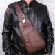 Ekphero® Men Casual Genuine Leather Oil Wax Chest Bag Crossbody Bag Ekphero® Men Casual Genuine Leather Oil Wax Chest Bag Crossbody Bag