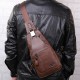 Ekphero® Men Casual Genuine Leather Oil Wax Chest Bag Crossbody Bag Ekphero® Men Casual Genuine Leather Oil Wax Chest Bag Crossbody Bag