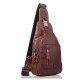 Ekphero® Men Casual Genuine Leather Oil Wax Chest Bag Crossbody Bag Ekphero® Men Casual Genuine Leather Oil Wax Chest Bag Crossbody Bag