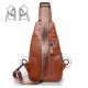 Ekphero® Men Casual Genuine Leather Oil Wax Chest Bag Crossbody Bag Ekphero® Men Casual Genuine Leather Oil Wax Chest Bag Crossbody Bag