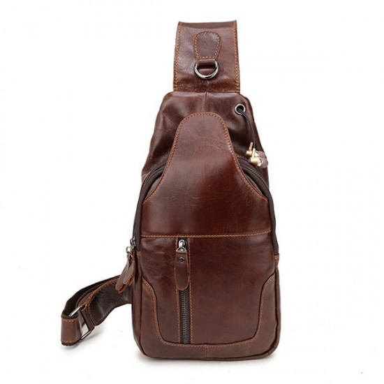 Ekphero® Men Genuine Leather Vintage Chest Bag Casual Crossbody Bag Ekphero® Men Genuine Leather Vintage Chest Bag Casual Crossbody Bag