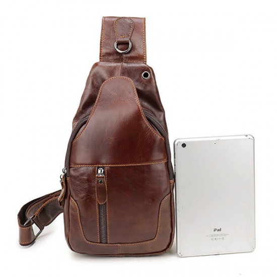 Ekphero® Men Genuine Leather Vintage Chest Bag Casual Crossbody Bag Ekphero® Men Genuine Leather Vintage Chest Bag Casual Crossbody Bag