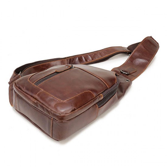 Ekphero® Men Genuine Leather Vintage Chest Bag Casual Crossbody Bag Ekphero® Men Genuine Leather Vintage Chest Bag Casual Crossbody Bag