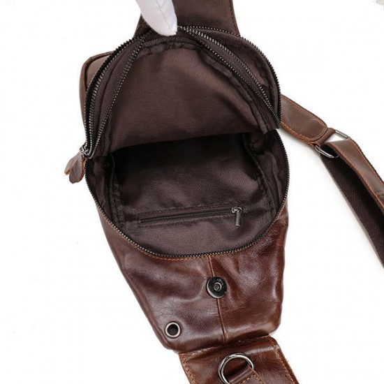 Ekphero® Men Genuine Leather Vintage Chest Bag Casual Crossbody Bag Ekphero® Men Genuine Leather Vintage Chest Bag Casual Crossbody Bag