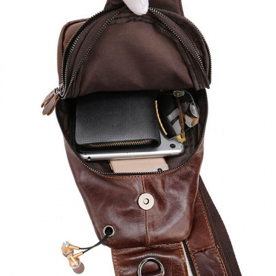 Ekphero® Men Genuine Leather Vintage Chest Bag Casual Crossbody Bag Ekphero® Men Genuine Leather Vintage Chest Bag Casual Crossbody Bag