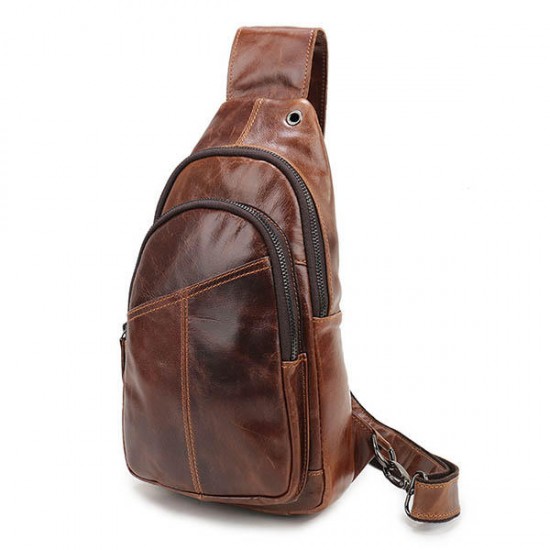 Ekphero® Men Vintage Genuine Leather Retro Crossbody Bag Chest Bag Ekphero® Men Vintage Genuine Leather Retro Crossbody Bag Chest Bag