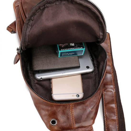Ekphero® Men Vintage Genuine Leather Retro Crossbody Bag Chest Bag Ekphero® Men Vintage Genuine Leather Retro Crossbody Bag Chest Bag