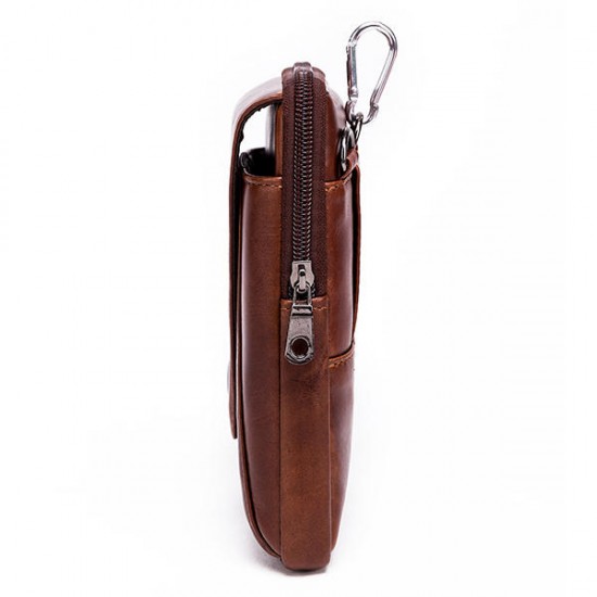 Men Genuine Leather Vintage Waist Bag Business Crossbody Bag Cell Phone Bag for 6 inch Phones Men Genuine Leather Vintage Waist Bag Business Crossbody Bag Cell Phone Bag for 6 inch Phones