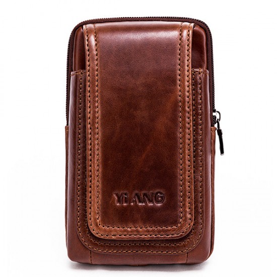 Men Genuine Leather Vintage Waist Bag Business Crossbody Bag Cell Phone Bag for 6 inch Phones Men Genuine Leather Vintage Waist Bag Business Crossbody Bag Cell Phone Bag for 6 inch Phones