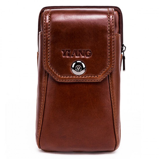 Men Genuine Leather Vintage Waist Bag Business Crossbody Bag Cell Phone Bag for 6 inch Phones Men Genuine Leather Vintage Waist Bag Business Crossbody Bag Cell Phone Bag for 6 inch Phones