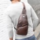 Bullcaptain Genuine Leather Retro Chest Bag Outdoor Leisure Daypack Crossbody Bag for Men Bullcaptain Genuine Leather Retro Chest Bag Outdoor Leisure Daypack Crossbody Bag for Men