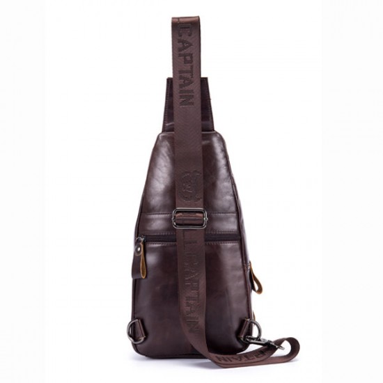 Bullcaptain Genuine Leather Retro Chest Bag Outdoor Leisure Daypack Crossbody Bag for Men Bullcaptain Genuine Leather Retro Chest Bag Outdoor Leisure Daypack Crossbody Bag for Men