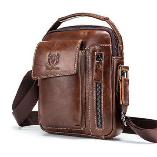 Bullcaptain Genuine Leather Business Messenger Bag Vintage Mini Shoulder Bag Crossbody Bag For Men Bullcaptain Genuine Leather Business Messenger Bag Vintage Mini Shoulder Bag Crossbody Bag For Men