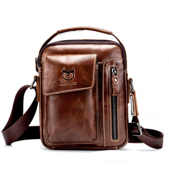 Bullcaptain Genuine Leather Business Messenger Bag Vintage Mini Shoulder Bag Crossbody Bag For Men Bullcaptain Genuine Leather Business Messenger Bag Vintage Mini Shoulder Bag Crossbody Bag For Men