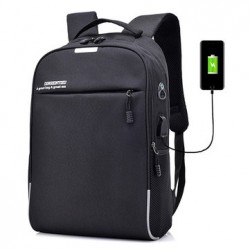 Men Coded Lock Anti-theft USB Charging Laptop Bag Backpack
