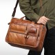 Men Ekphero Vintage Genuine Leather Large Capacity Business Handbag Crossbody Bag Men Ekphero Vintage Genuine Leather Large Capacity Business Handbag Crossbody Bag