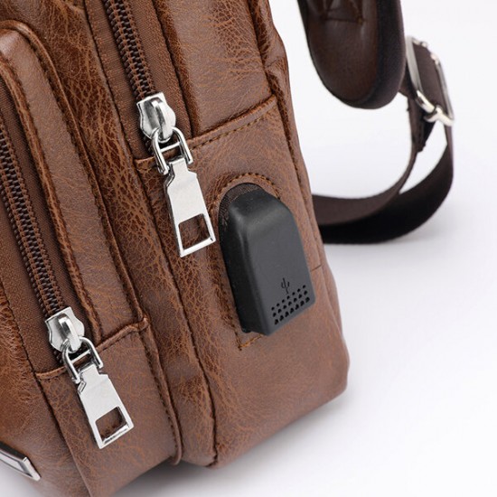 Men Outdoor Shoulder Resistant Anti Theft Chest Bag Travel Daypack with USB Charging Port Men Outdoor Shoulder Resistant Anti Theft Chest Bag Travel Daypack with USB Charging Port