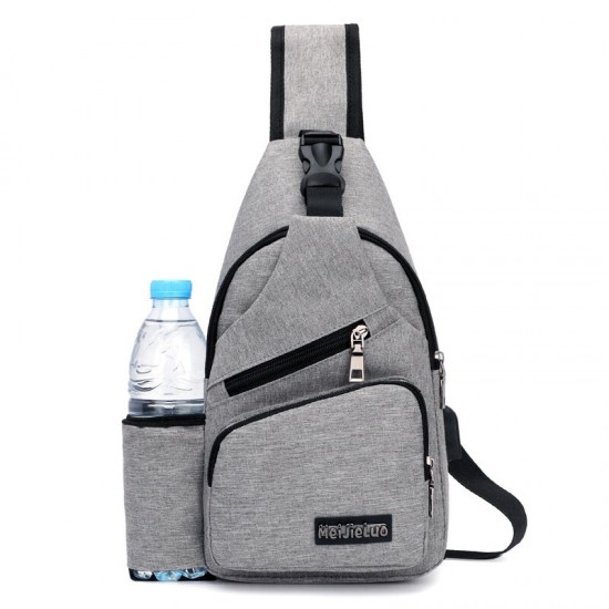 Men Oxford Large Capacity Casual Outdoor Travel USB Charging Port Sling Bag Chest Bag Crossbody Bag Men Oxford Large Capacity Casual Outdoor Travel USB Charging Port Sling Bag Chest Bag Crossbody Bag