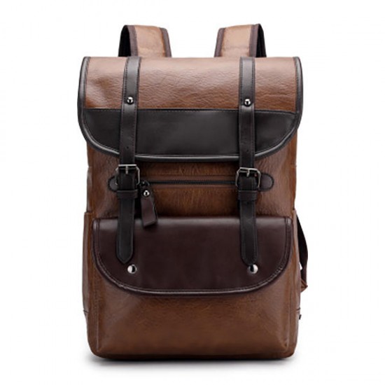 Men Anti-theft Large Capacity PU Leather Backpack Casual Vintage Shoulder Bag Men Anti-theft Large Capacity PU Leather Backpack Casual Vintage Shoulder Bag