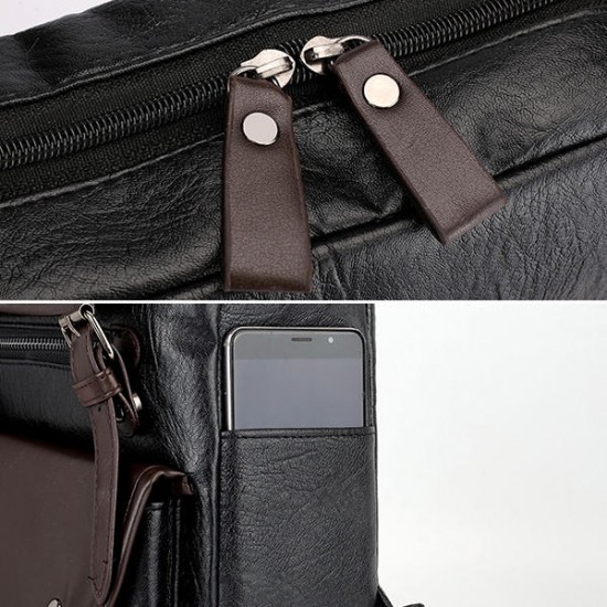 Men Anti-theft Large Capacity PU Leather Backpack Casual Vintage Shoulder Bag Men Anti-theft Large Capacity PU Leather Backpack Casual Vintage Shoulder Bag