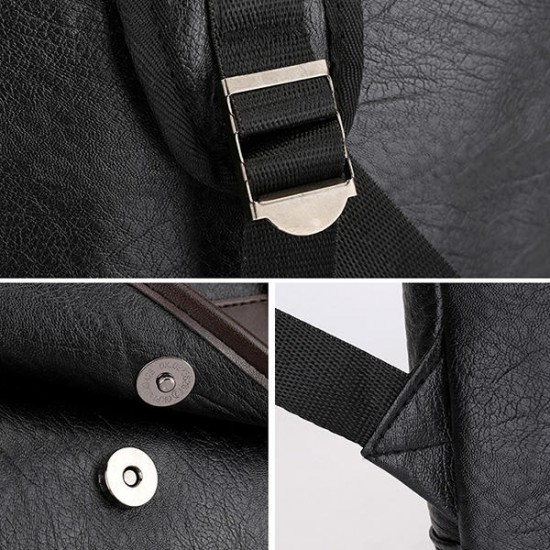 Men Anti-theft Large Capacity PU Leather Backpack Casual Vintage Shoulder Bag Men Anti-theft Large Capacity PU Leather Backpack Casual Vintage Shoulder Bag