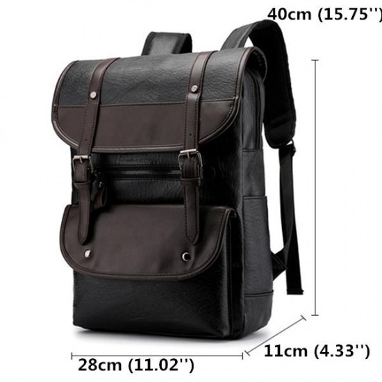 Men Anti-theft Large Capacity PU Leather Backpack Casual Vintage Shoulder Bag Men Anti-theft Large Capacity PU Leather Backpack Casual Vintage Shoulder Bag