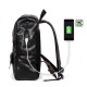 Men PU Leather Solid Vintage Large Capacity Backpack USB Charging Shoulder Bag Men PU Leather Solid Vintage Large Capacity Backpack USB Charging Shoulder Bag