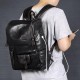 Men PU Leather Solid Vintage Large Capacity Backpack USB Charging Shoulder Bag Men PU Leather Solid Vintage Large Capacity Backpack USB Charging Shoulder Bag