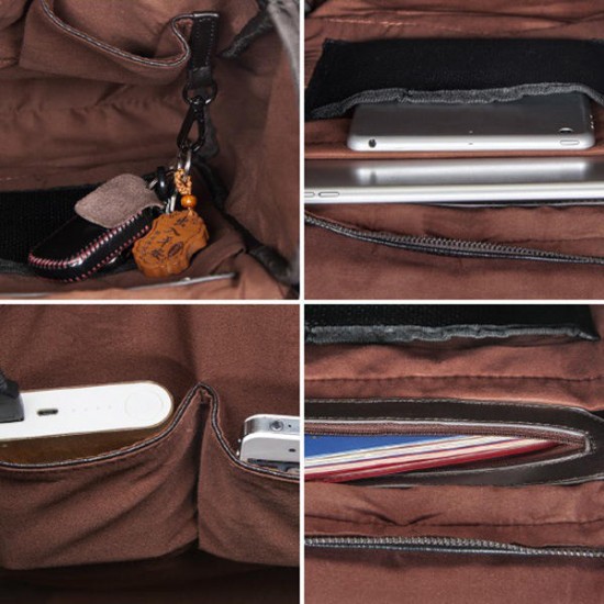 Men PU Leather Solid Vintage Large Capacity Backpack USB Charging Shoulder Bag Men PU Leather Solid Vintage Large Capacity Backpack USB Charging Shoulder Bag