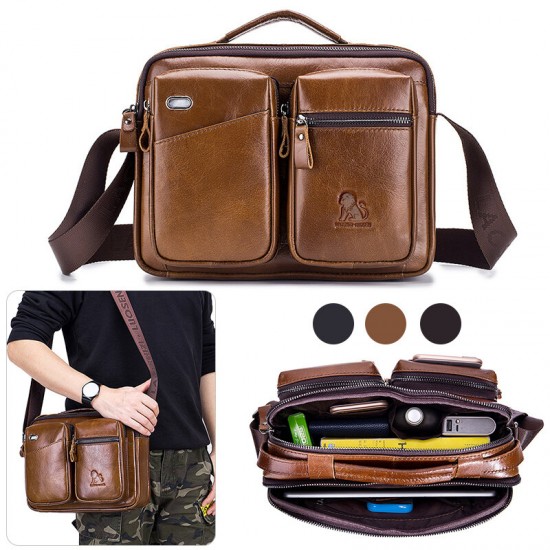 Men Genuine Leather Crossbody Bag Earphone Cowhide Bag Men Genuine Leather Crossbody Bag Earphone Cowhide Bag