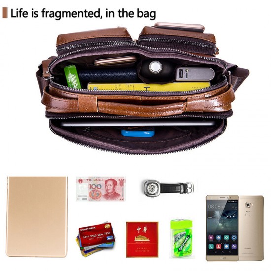 Men Genuine Leather Crossbody Bag Earphone Cowhide Bag Men Genuine Leather Crossbody Bag Earphone Cowhide Bag