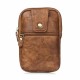 Men Genuine Leather Double Zipper Waist Bag Crossbody Bag Men Genuine Leather Double Zipper Waist Bag Crossbody Bag