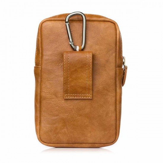Men Genuine Leather Double Zipper Waist Bag Crossbody Bag Men Genuine Leather Double Zipper Waist Bag Crossbody Bag