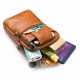 Men Genuine Leather Double Zipper Waist Bag Crossbody Bag Men Genuine Leather Double Zipper Waist Bag Crossbody Bag