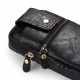 Men Genuine Leather Double Zipper Waist Bag Crossbody Bag Men Genuine Leather Double Zipper Waist Bag Crossbody Bag