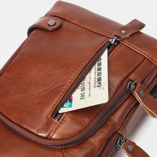 Bullcaptain Genuine Leather USB Charging Large Capacity Business Casual Chest Bag Shoulder Crossbody Bag Bullcaptain Genuine Leather USB Charging Large Capacity Business Casual Chest Bag Shoulder Crossbody Bag