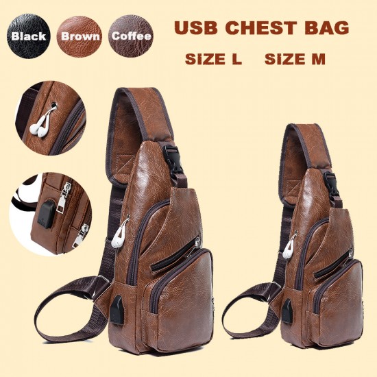 Men Casual Resistant Waterproof Anti Theft Chest Bag Travel Daypack with USB Charging Port Men Casual Resistant Waterproof Anti Theft Chest Bag Travel Daypack with USB Charging Port