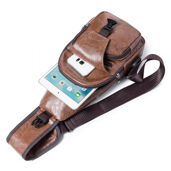 Men Casual Resistant Waterproof Anti Theft Chest Bag Travel Daypack with USB Charging Port Men Casual Resistant Waterproof Anti Theft Chest Bag Travel Daypack with USB Charging Port