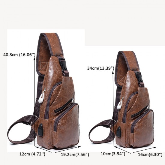 Men Casual Resistant Waterproof Anti Theft Chest Bag Travel Daypack with USB Charging Port Men Casual Resistant Waterproof Anti Theft Chest Bag Travel Daypack with USB Charging Port