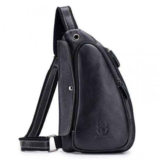 Bullcaptain Men Chest Bag Genuine Leather Sling Bag Solid Crossbody Bag Bullcaptain Men Chest Bag Genuine Leather Sling Bag Solid Crossbody Bag