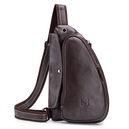 Bullcaptain Men Chest Bag Genuine Leather Sling Bag Solid Crossbody Bag Bullcaptain Men Chest Bag Genuine Leather Sling Bag Solid Crossbody Bag